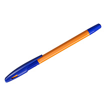 Ручка шариковая СТАММ "Орбита 150" синяя, 0,7мм, оранжевый корпус