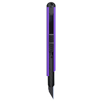 Нож канцелярский 9мм Berlingo "Color Zone", черное лезвие, auto-lock, металл. направл., фиолетовый, европодвес