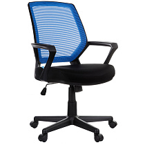 УЦЕНКА-Кресло оператора Helmi HL-M02 "Step", ткань, спинка сетка синяя/сиденье TW черная, механизм качания