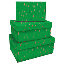 Набор прямоугольных коробок 3в1, MESHU "Christmas trees", (19*12*7,5-15*10*5см)
