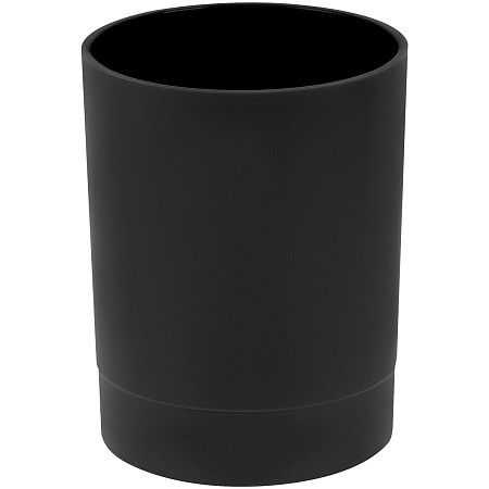 Подставка-стакан СТАММ "Офис", пластиковая, круглая, черная